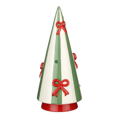 Albero in Ceramica a Righe Verde, Bianco e Rosso 14 x 32,5 cm