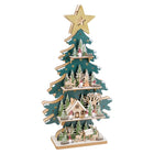Villaggio in Legno Albero con Luce Multicolor 28 x 11 x 54 cm
