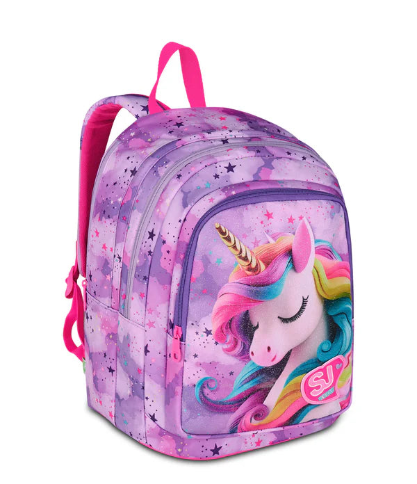 Zaino Scuola Personalizzato Unicorno Glitter Per Bambine - Bagbase