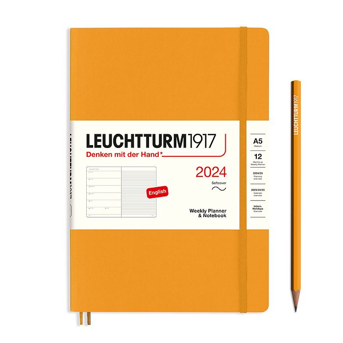 Agenda Settimanale Orizzontale Medium A5 Morbida 2024 Lilac