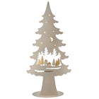 Porta Candela Tealight Albero Bianco e Oro in Metallo 17 x 8 x 35 cm