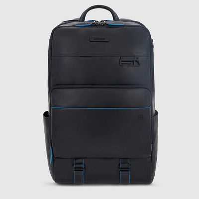 Zaino Fast-Check Piquadro in Pelle Porta PC 15,6'' e Porta iPad® Blue Square Blu