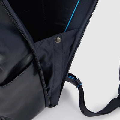 Zaino Fast-Check Piquadro in Pelle Porta PC 15,6'' e Porta iPad® Blue Square Blu