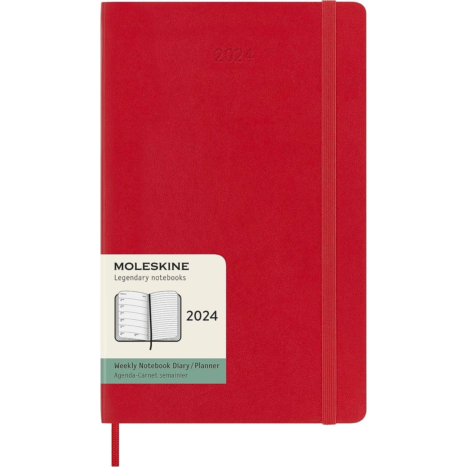 Agenda 12 Mesi Settimanale Large con Copertina Morbida Rosso Moleskine