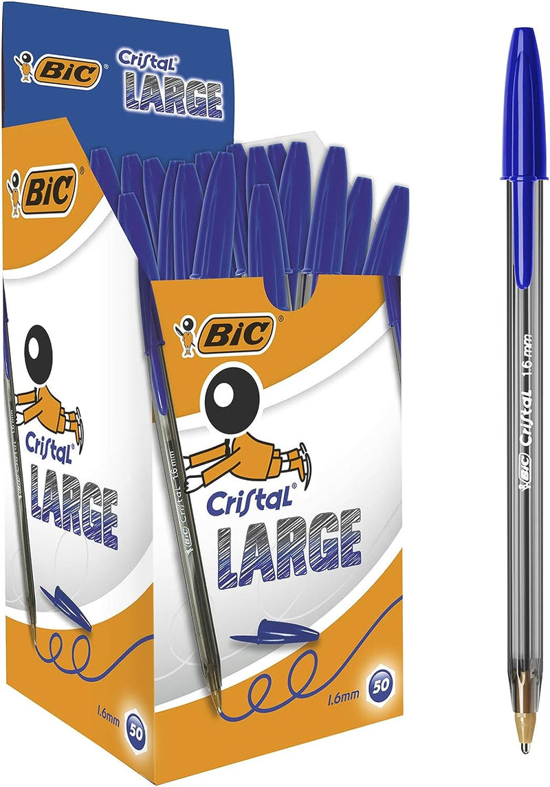 Penna a Sfera Bic Cristal Large Blu - 50 pezzi