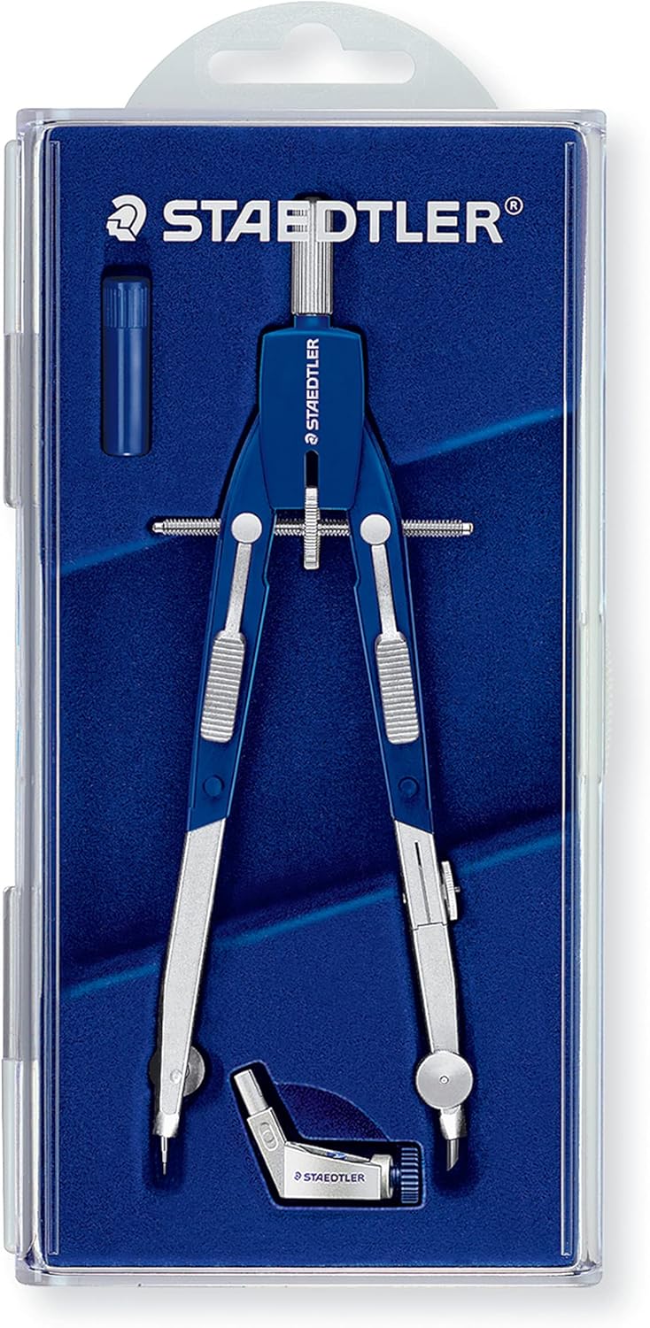 Compasso Staedtler Mars Comfort 556 Con Mine Incluse | Per Scuola E Ufficio, Cerchi Fino A 225 Mm, Astuccio Protettivo - 3
