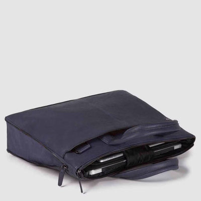 Cartella Sottile Piquadro Espandibile Porta PC 15,6'' e Ipad® Black Square Blu
