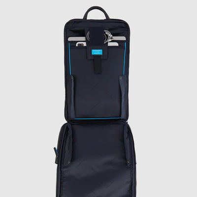 Zaino Fast-Check Piquadro in Pelle Porta PC 15,6'' e Porta iPad® Blue Square Nero