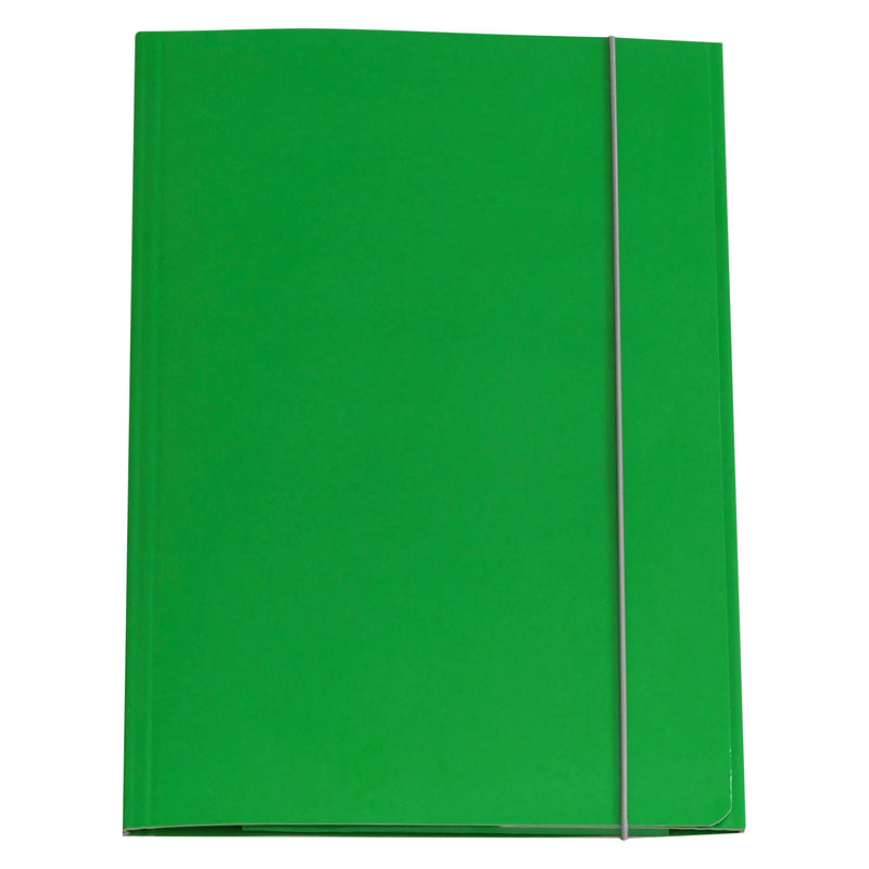 Cartella Prespan 3 Lembi con Elastico Verde 25 x 34 cm