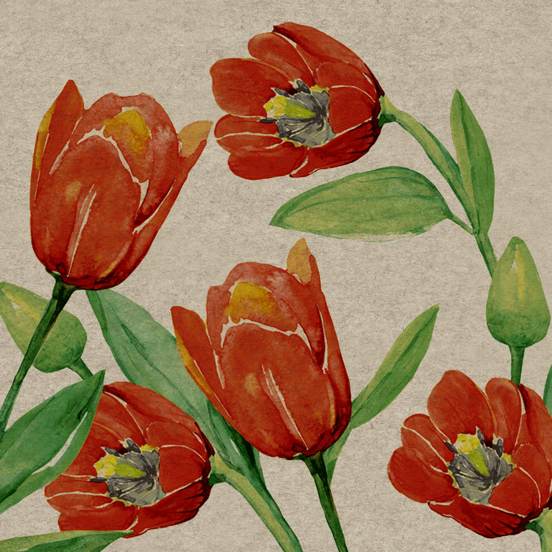Tovaglioli in Carta Riciclata a 2 Veli Natural Tulips 33 x 33 cm - 25 pezzi