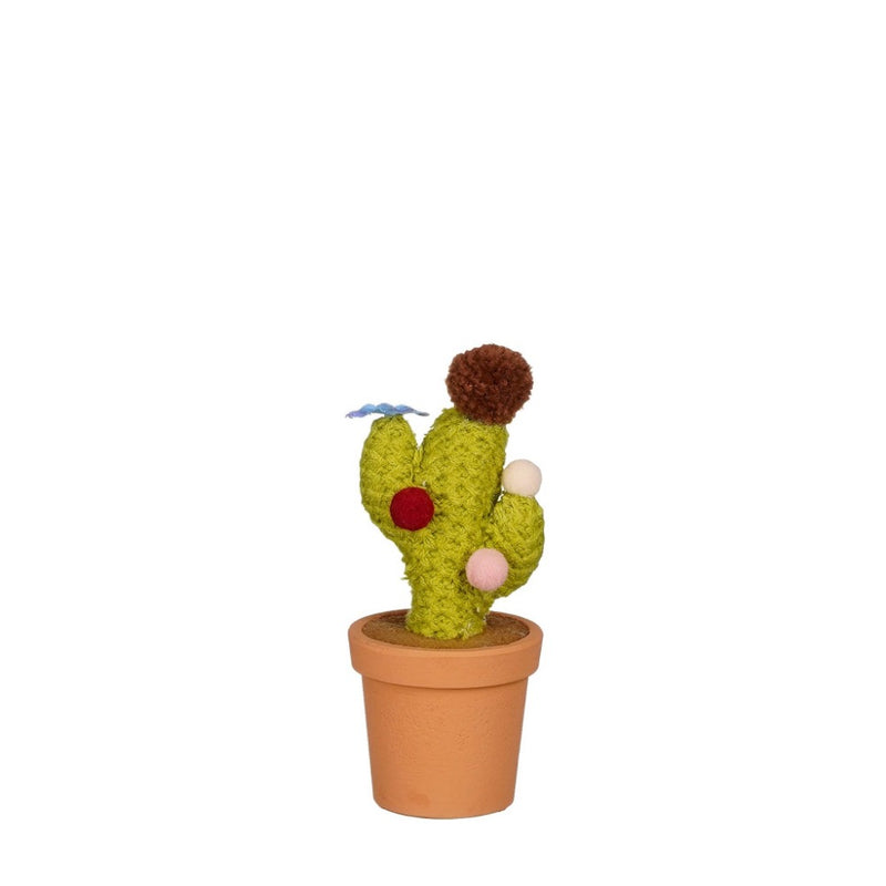 Decoro Cactus Fiorito in Panno 7 x 7 x 16 cm