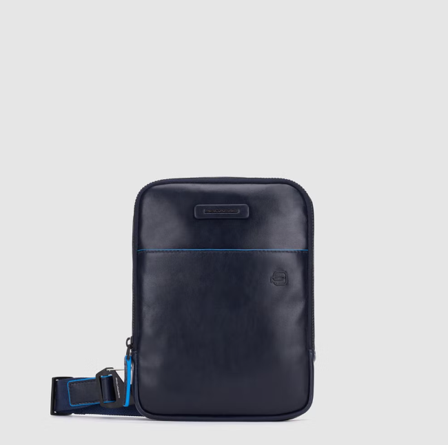 Borsello Piquadro in Pelle Porta Ipad® Mini e ConneqU Blue Square Blu