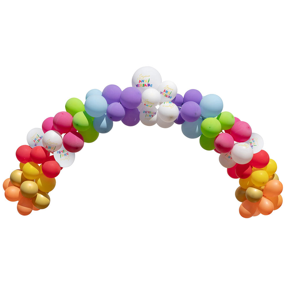 Arco di Palloncini Multicolor per Compleanno 5 mt - 50 pezzi