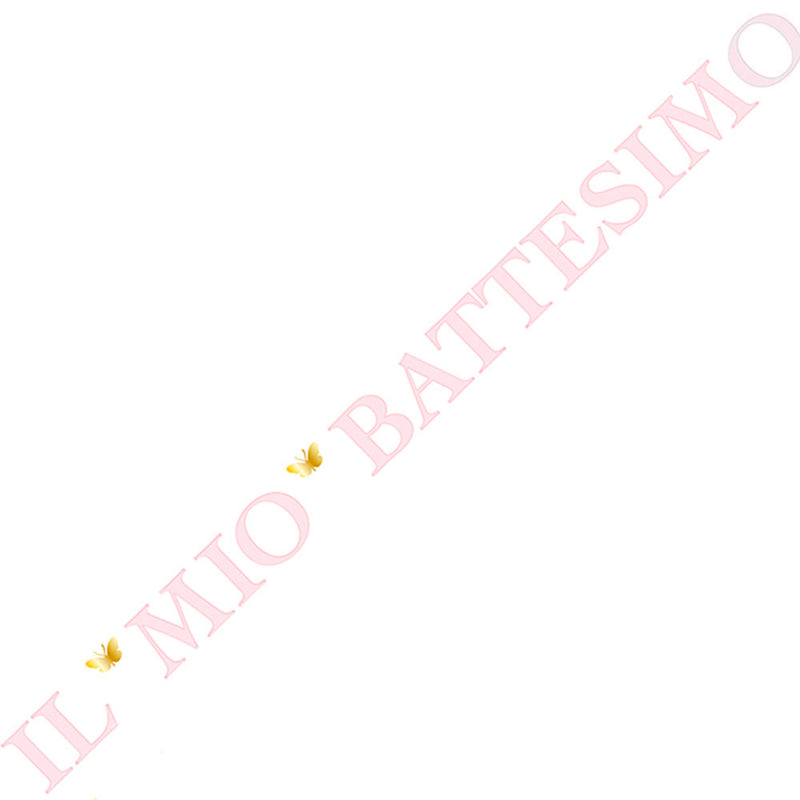 Festone "Il Mio Battesimo" Rosa e Oro 3,6 mt
