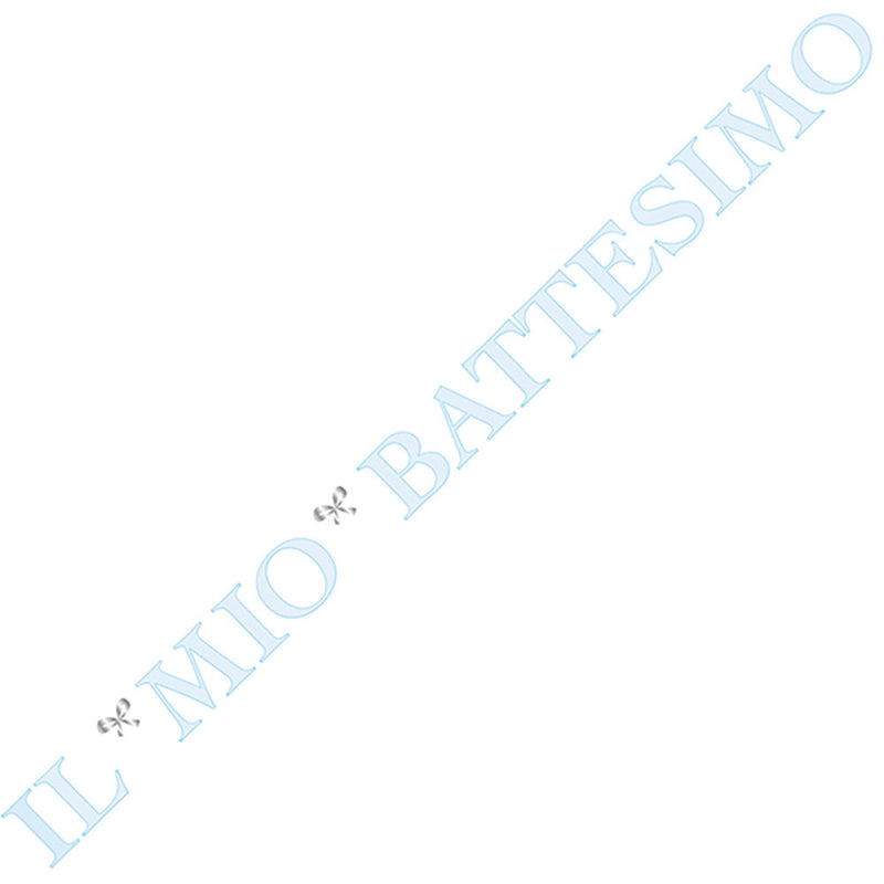 Festone "Il Mio Battesimo" Azzurro e Argento 3,6 mt