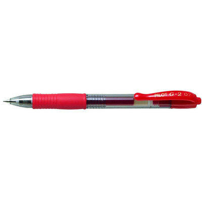 Penna a Sfera Pilot G-2 Punta 0,7 mm a Scatto Rosso