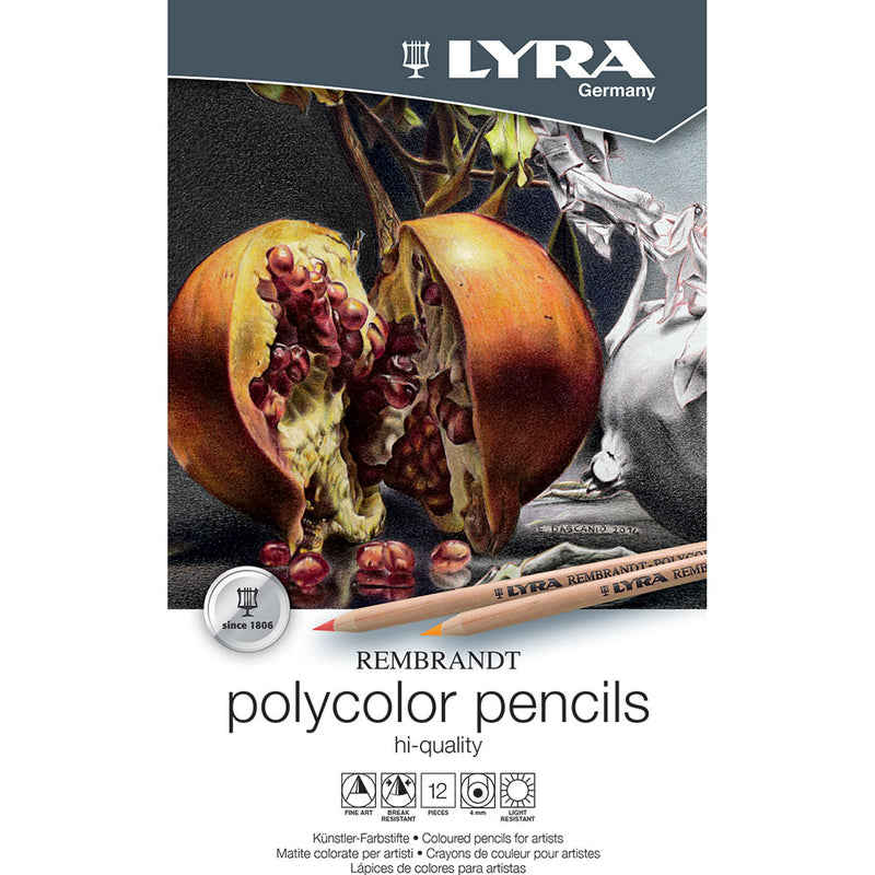 Astuccio in Metallo Pastelli Polycolor Rembrandt Lyra - 12 pezzi