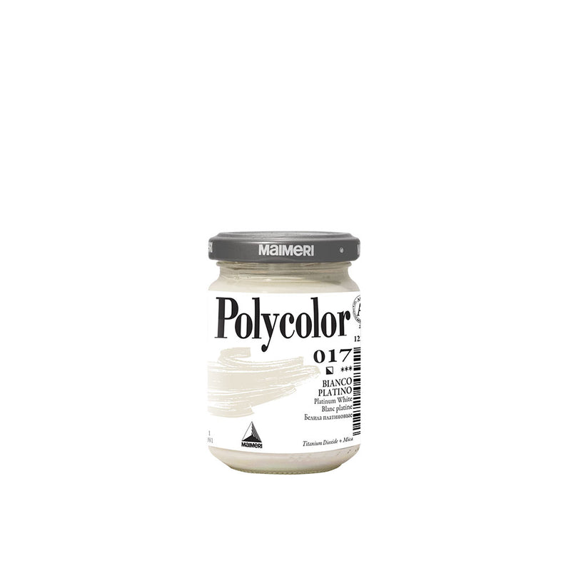 Colore Acrilico in Vasetto Polycolor Bianco Platino 140 ml