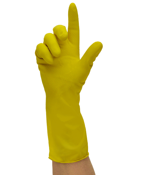 Guanto casalingo giallo floccato XL