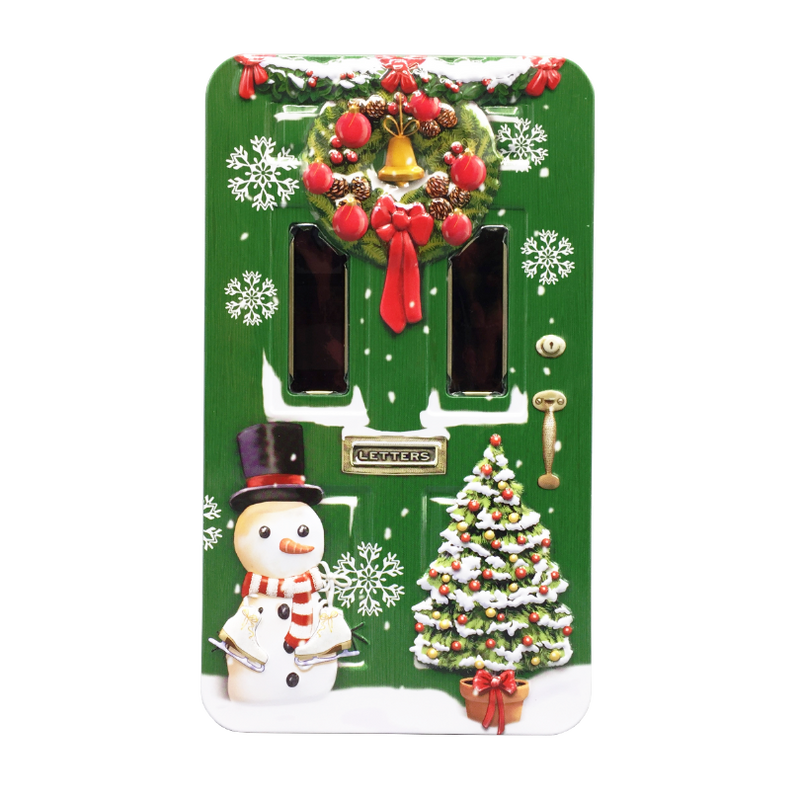 Scatola in Latta con Porta in Rilievo Verde 20,5 x 11 x 5,8 cm