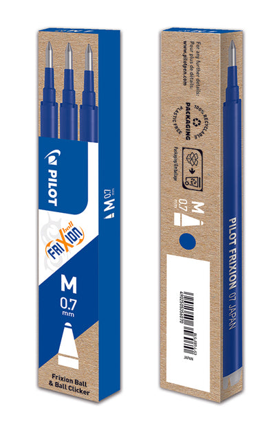 Refill per Penna a Sfera Pilot Frixion 0,7 mm - 3 pezzi