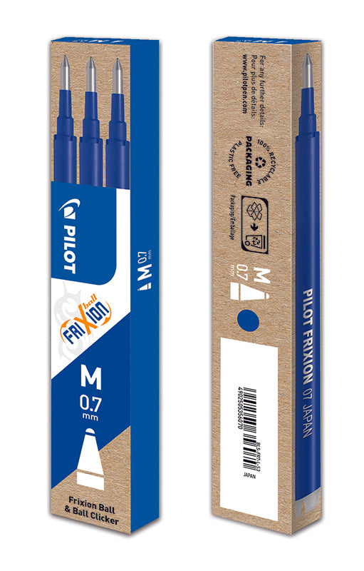 Refill per Penna a Sfera Pilot Frixion 0,7 mm - 3 pezzi