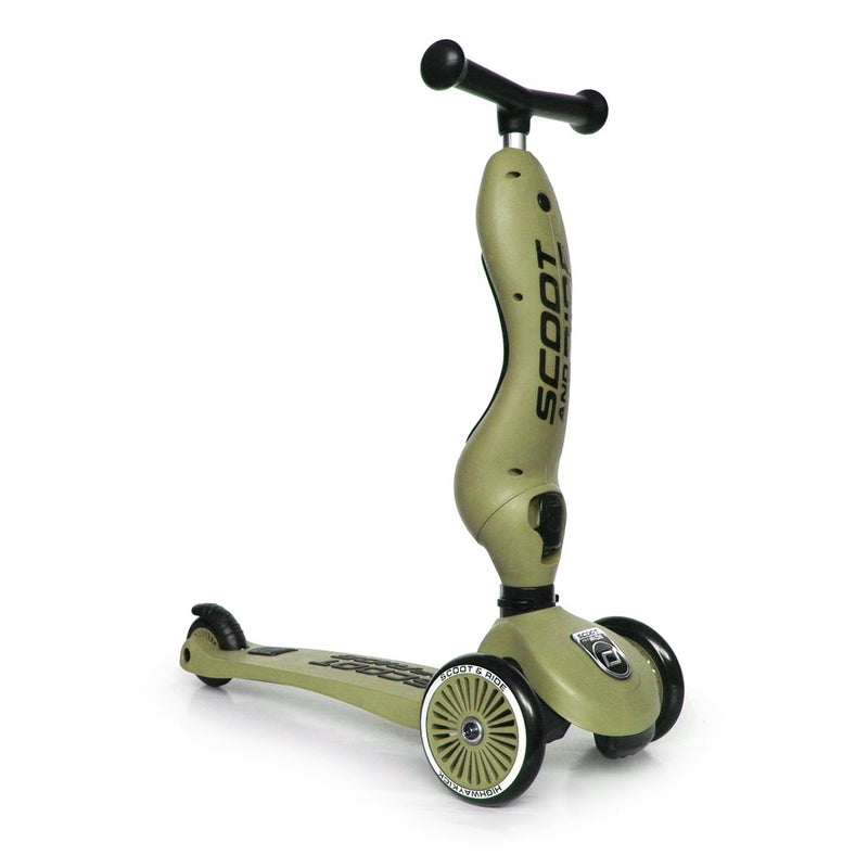 Monopattino Scoot & Ride Highwaykick Trasformabile 2 in 1 Verde Oliva