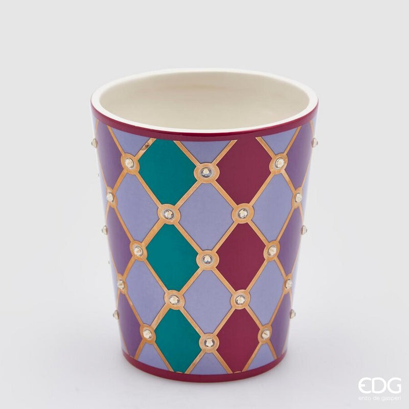 Vaso Rombi Pastello con Swarovsky 14 x 17 cm