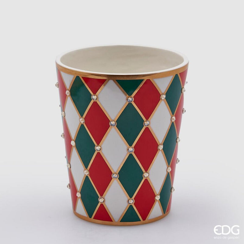 Vaso Rombi con Swarovsky 14 x 17 cm