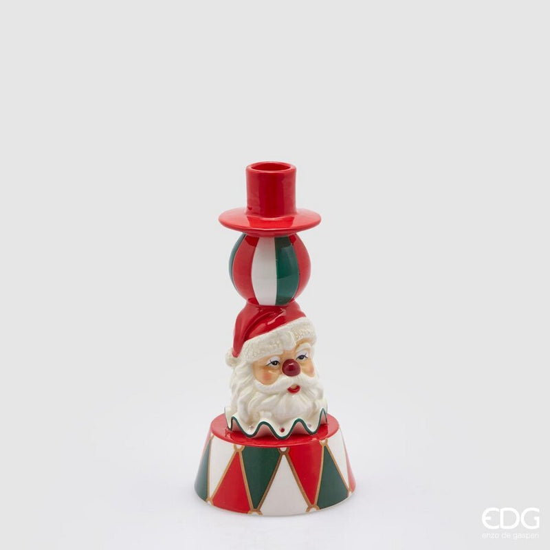 Portacandela Santa Clown 10 x 21 cm