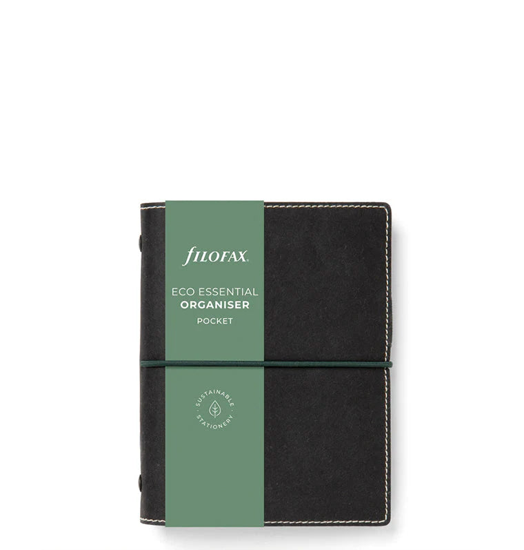 Organizer Filofax Eco Essential Pocket Nero con Planner Annuale non Datato