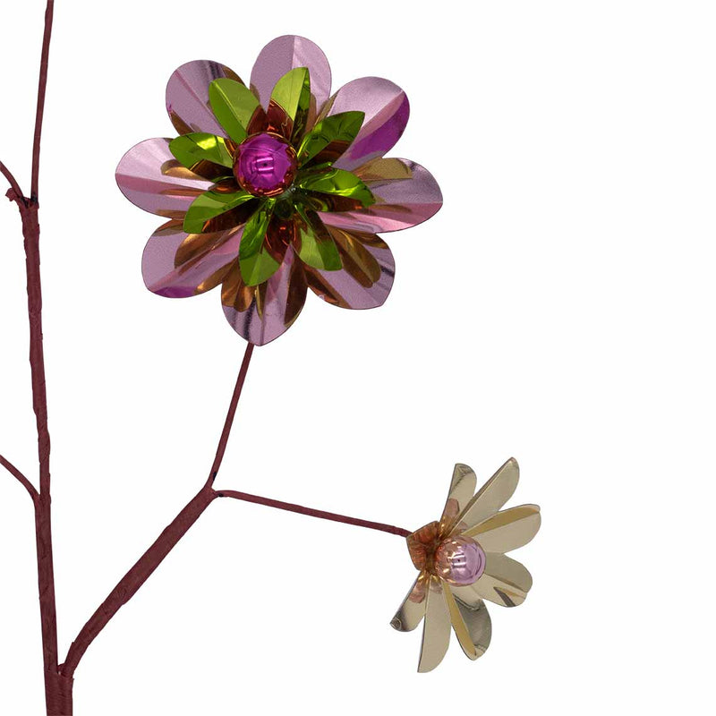 Ramo Gerbera Metal Rosa con 5 Rami 56 cm