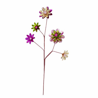 Ramo Gerbera Metal Rosa con 5 Rami 56 cm