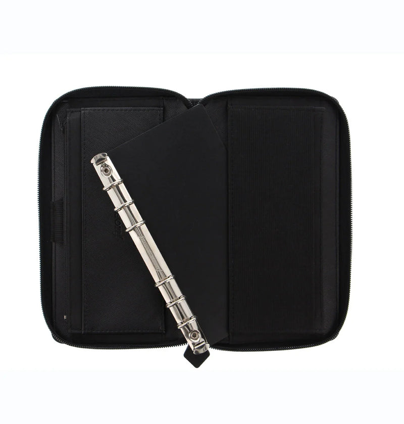 Organizer Filofax Saffiano Personal Compact Nero con Planner Annuale non Datato
