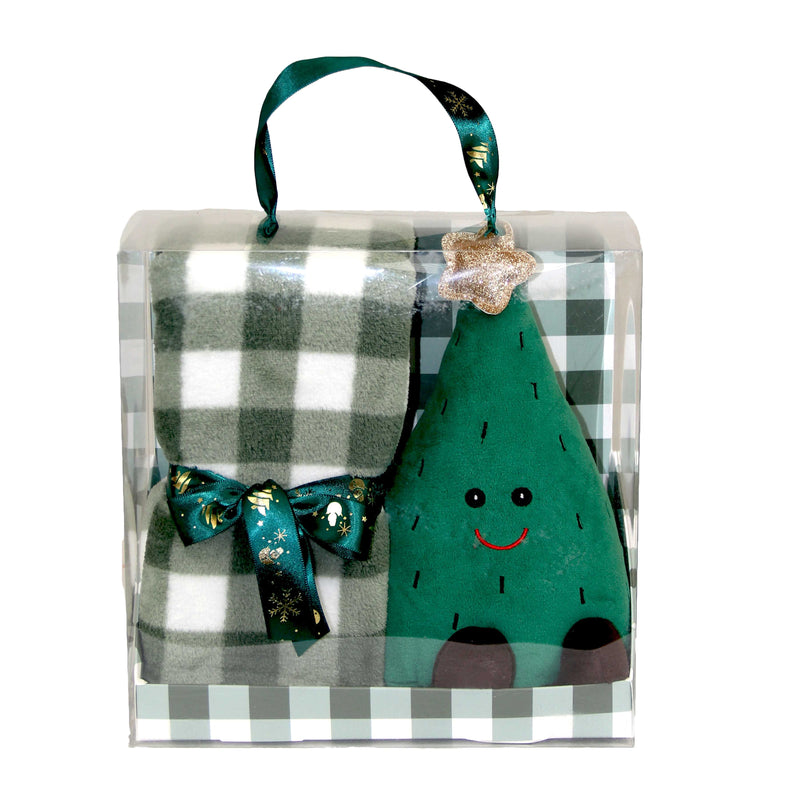 Giftbox XMAS Plaid e Peluches Albero Verde 90 x 75 cm