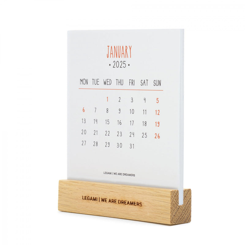 Calendario con Base in Legno 2025