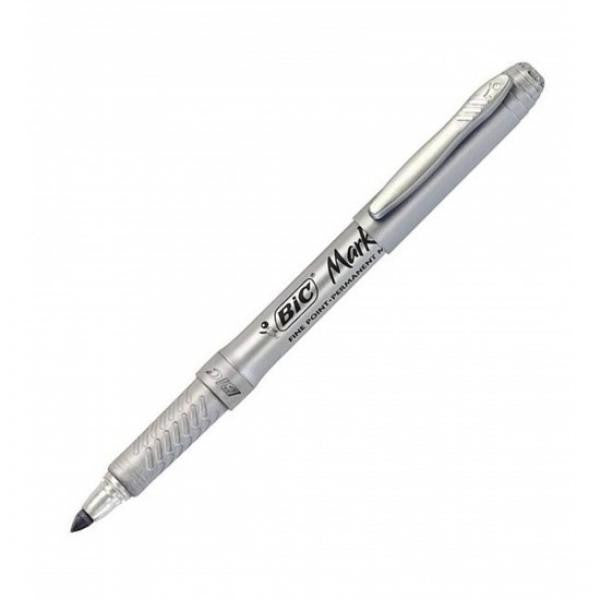 BIC Pennarello Punta Fine Argento Metallico Permanente Resistente All&