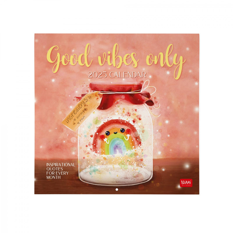 Calendario da Muro 2025 - Good Vibes Only - 30 x 29 cm