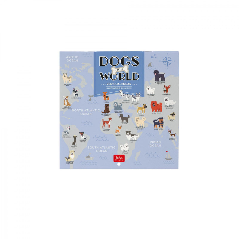 Calendario da Muro 2025 - Dogs Of The World - 18 x 18 cm