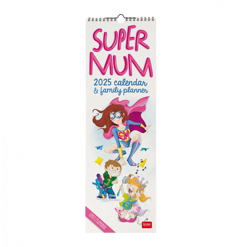 Calendario da Muro 2025 - Super Mum - 16 x 49 cm