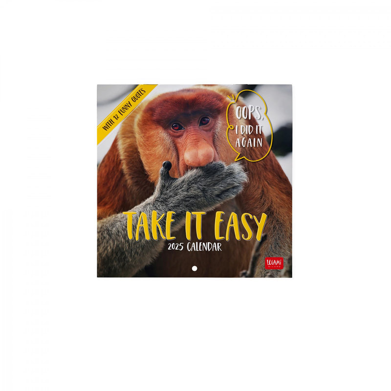 Calendario da Muro 2025 - Take It Easy - 18 x 18 cm