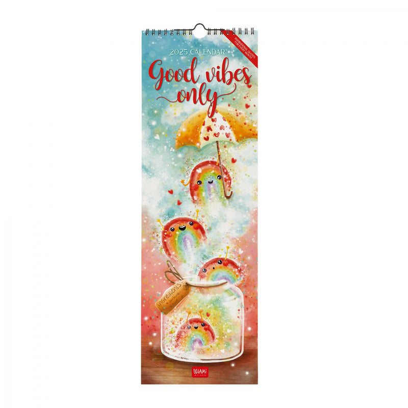 Calendario da Muro 2025 - Good Vibes Only - 16 x 49 cm