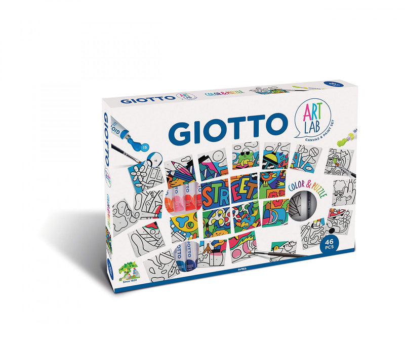 Giotto Art Lab Color & Puzzle Set con 24 Tessere Puzzle e 20 Tempere