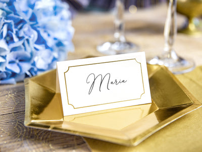 Segnaposto in Carta con Riquadro 9,5 x 5,5 cm - 10 pezzi