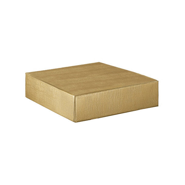 Scatola Cantinetta Porta 4 Bottiglie Stese Seta Oro 340 x 370 x 90 mm
