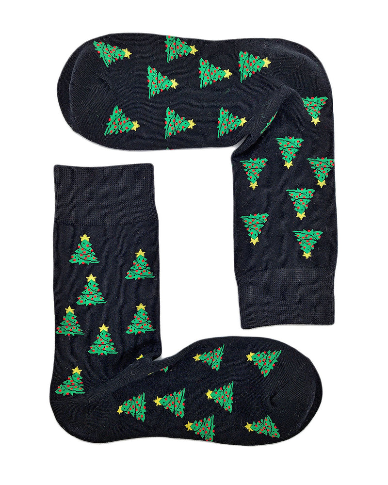 Calze Alberi Di Natale Nero e Verde / Taglia: 41-47