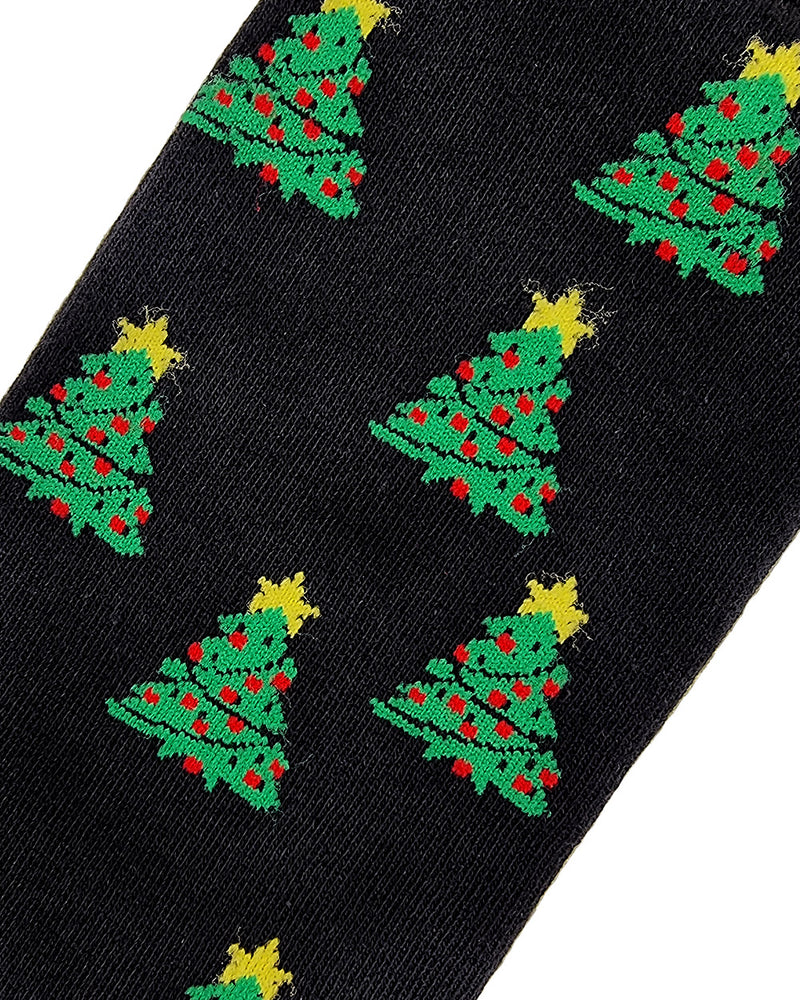 Calze Alberi Di Natale Nero e Verde / Taglia: 41-47