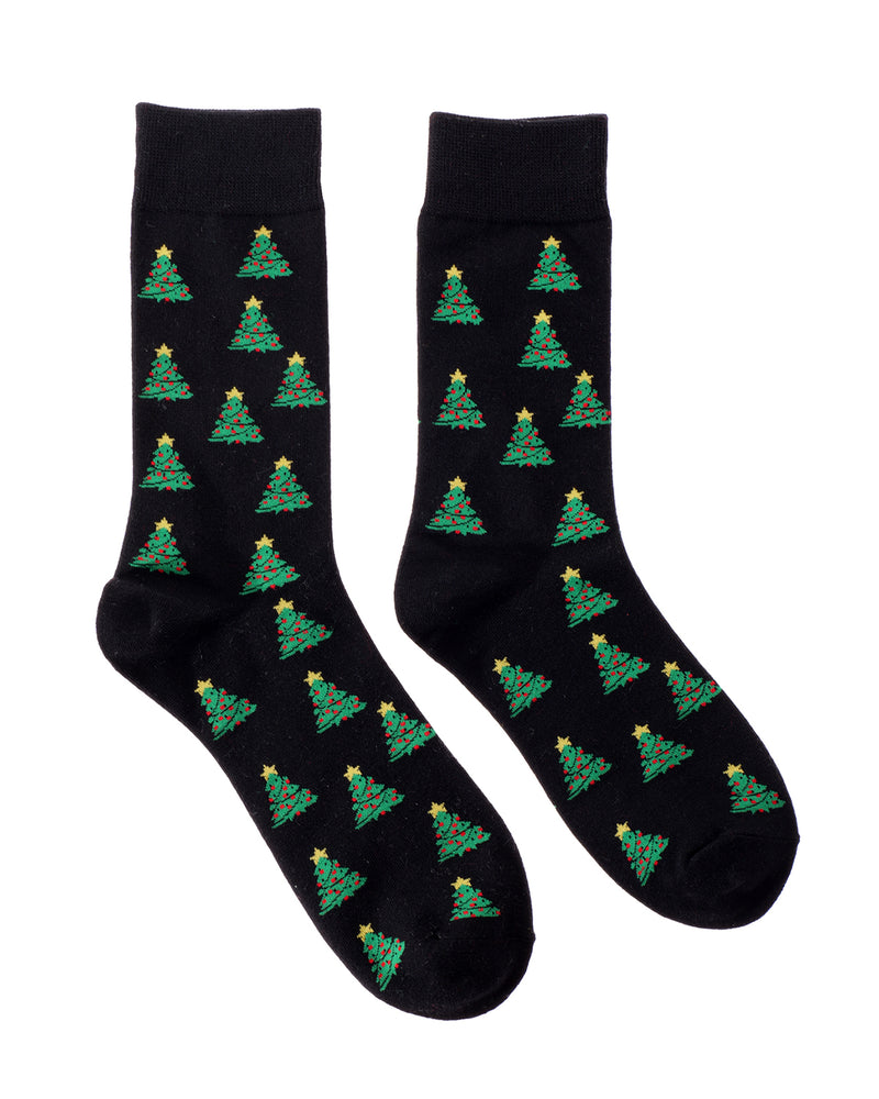Calze Alberi Di Natale Nero e Verde / Taglia: 41-47
