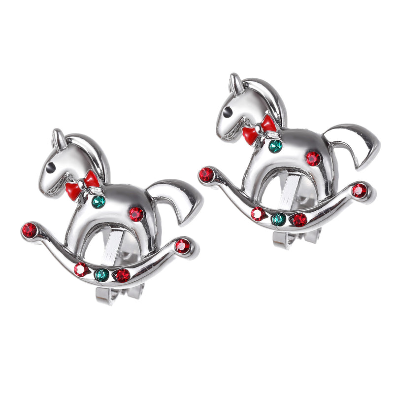 Orecchini Clip Cavallino Argento