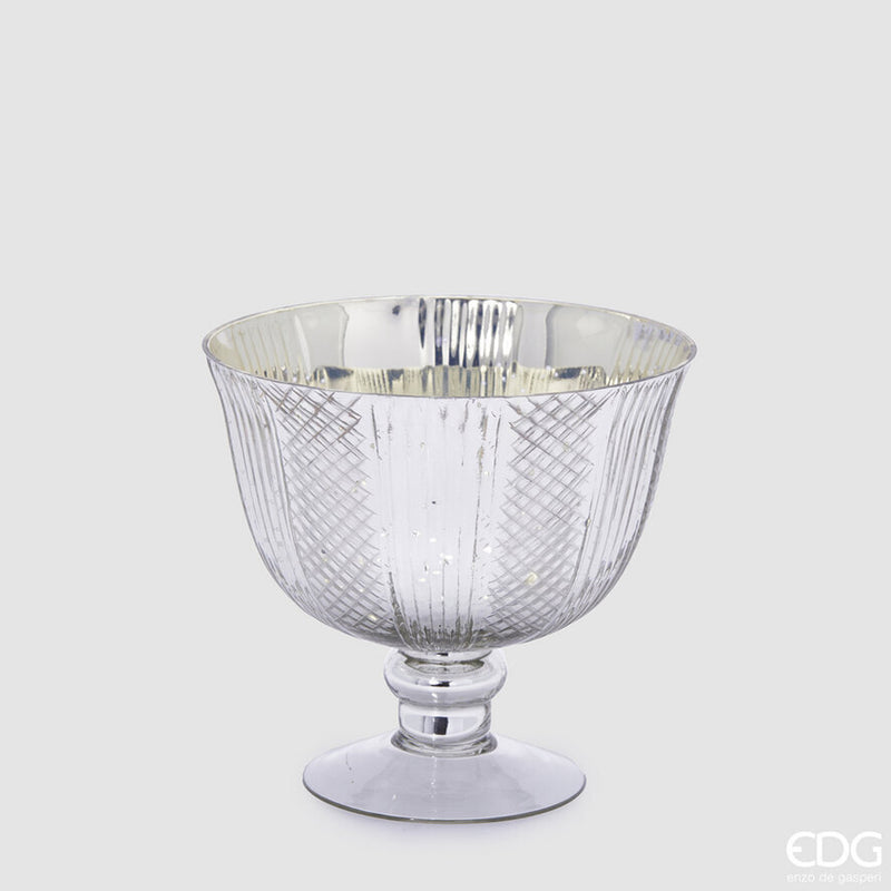 Coppa Anticata Zigrinata Argento 18 x 15 cm